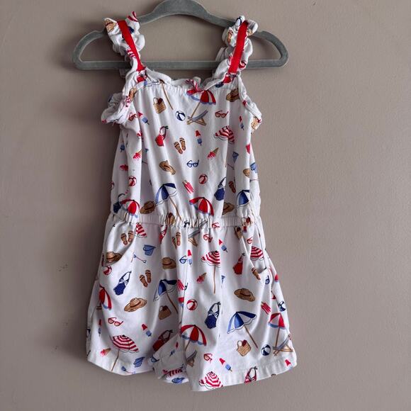 Janie and Jack Fourth of July Summer Beach Romper Red White Blue 12-18 Months - Picture 5 of 5